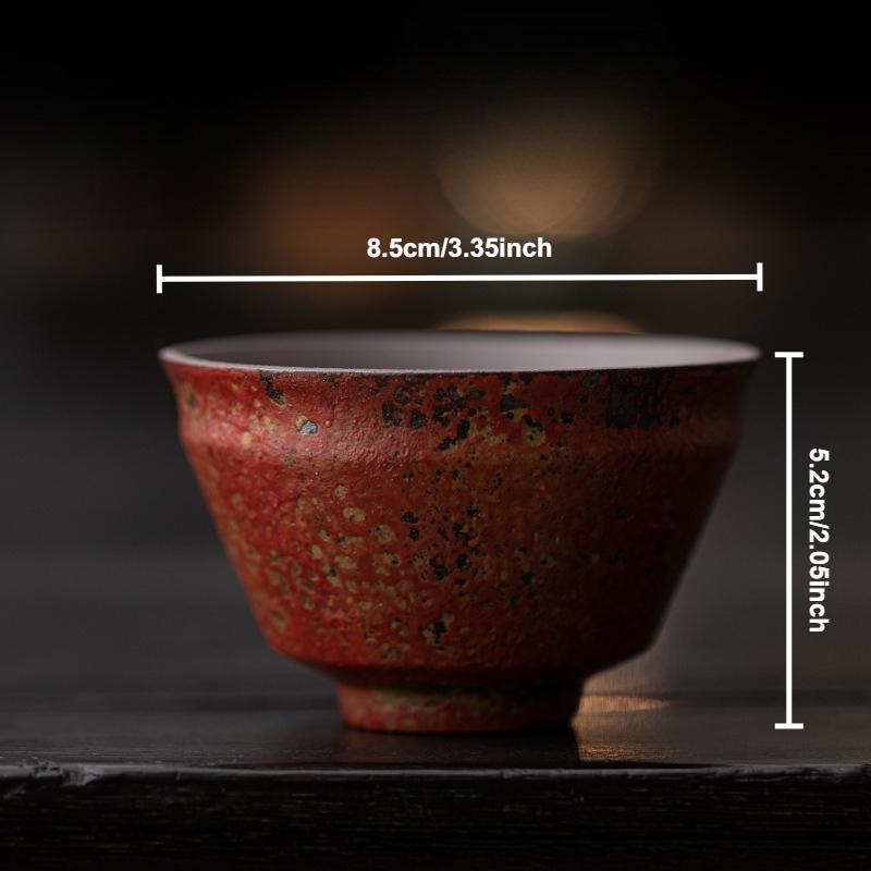 Retro Teacup Rock Ore Colored Pottery Tea Bowl Household Ceramic Chinese Kung Fu Tea Cup Teaware Tasting Japanese Master Cups