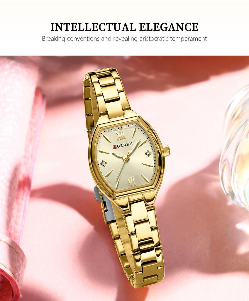 CURREN 9112 Women's Quartz Waterproof Steel Band Watch - Casual and Simple Design