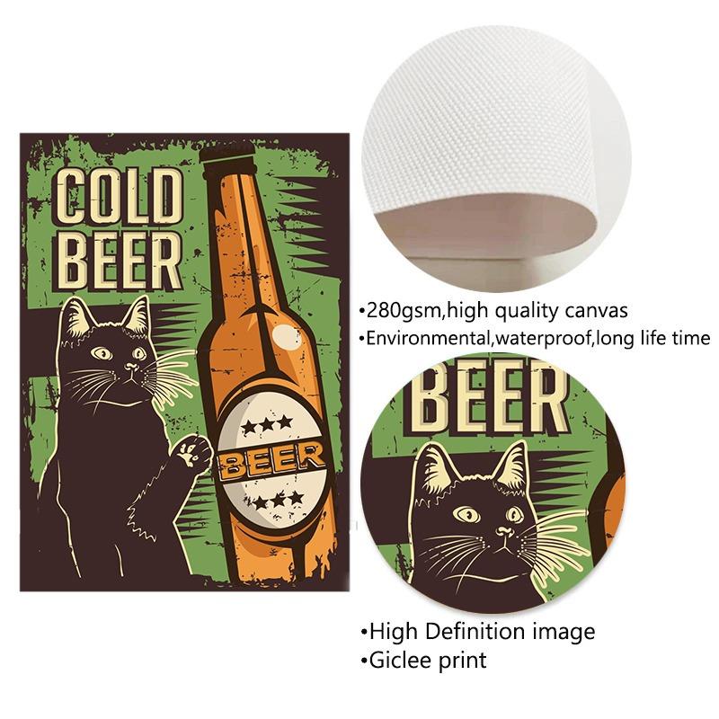 Japanisches Essen Sushi Ramen Sashimi Teriyaki Lustiges Schwarze Katze Poster Niedliches Tier Köstlich Leinwandgemälde Wandkunst Küchendekor