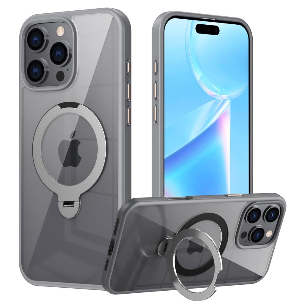 For iPhone 16 Pro Kickstand Case TPU+Acrylic Clear Phone Cover Compatible with MagSafe