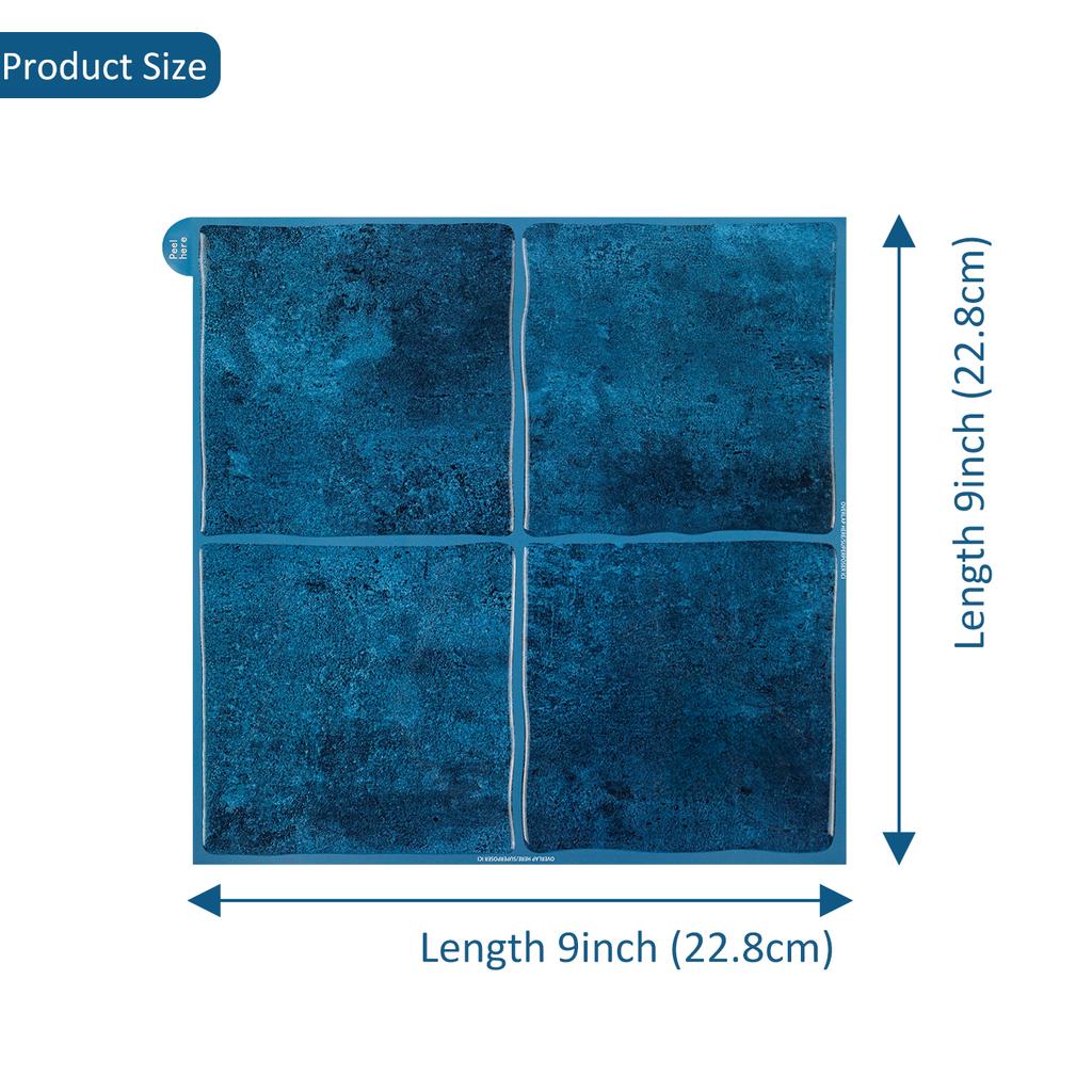 3pcs 3D Glossy Square Tile Decals Self Adhesive Wall Tile Sticker Heat-prroof Vinyl Wallpaper for Home DIY Decoration