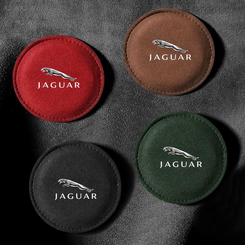 New Car Cup Holder Pad PU Leather Slot Non-slip Coaster Mat For Jaguar XF XE XJ XJ8 X351 F Pace X Type F Type Necklace Tijera Ropa Llavero