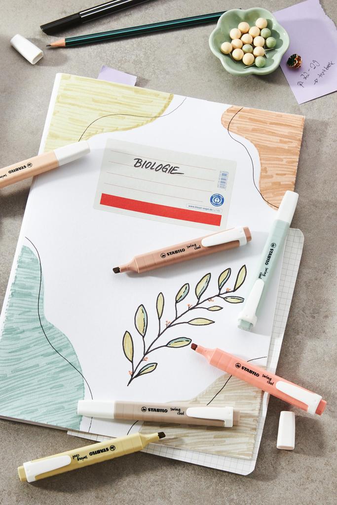 STABILO Swing Cool Nature Color Highlighter Pens, 4-Color Set, 275-4-09