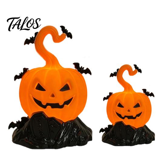 Lighted Halloween Props LED Candle Light Figurine, Bat Tombstone Glowing Tabletop Ornament, Warm Spooky Gothic Decoration Pumpkin Decor Prop