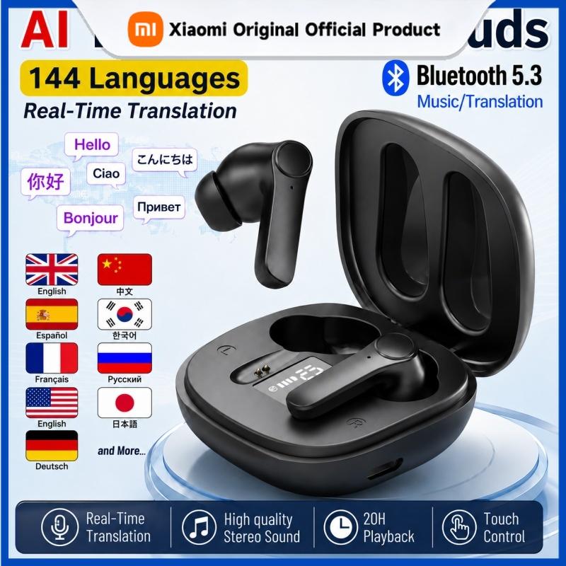Xiaomi New AI BT Earphone Translation Into 144 Languages Wireless Bluetooth Headphone Smart Voice Real Time Headset for Travel Work