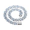 Collana Uomo Stile Hip Hop Cuban Link da 15mm con Chiusura a Rombo Completamente Pavimentata di Diamanti