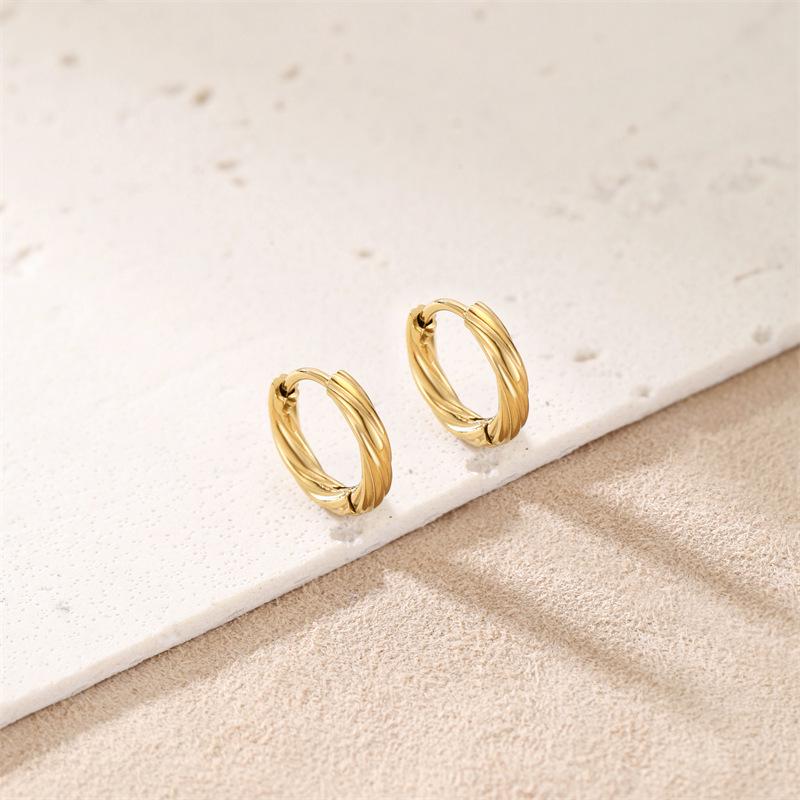 INS Spiral Twisted Stainless Steel Ear Cuff Earrings - Creative Design for Women