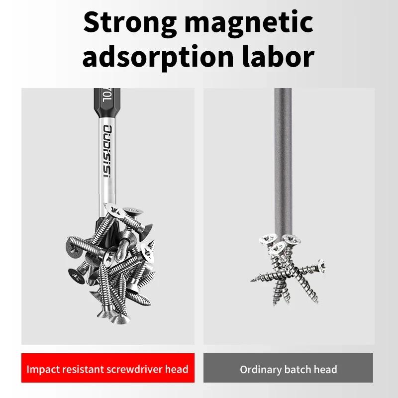 6 Pcs/Set PH2 Magnetic Batch Head Non-slip Cross Screwdriver PH2 Magnetic Batch Head Impact Screw Driver Bit Hand Tools