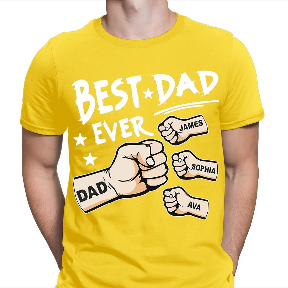 Best Dad Ever Personalised Fathers Day T Shirt Birthday Novelty Gift FD 2T1A1