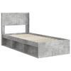 Bed Frame with Storage Space and Headboard Concrete Grey 75 x 190 cm