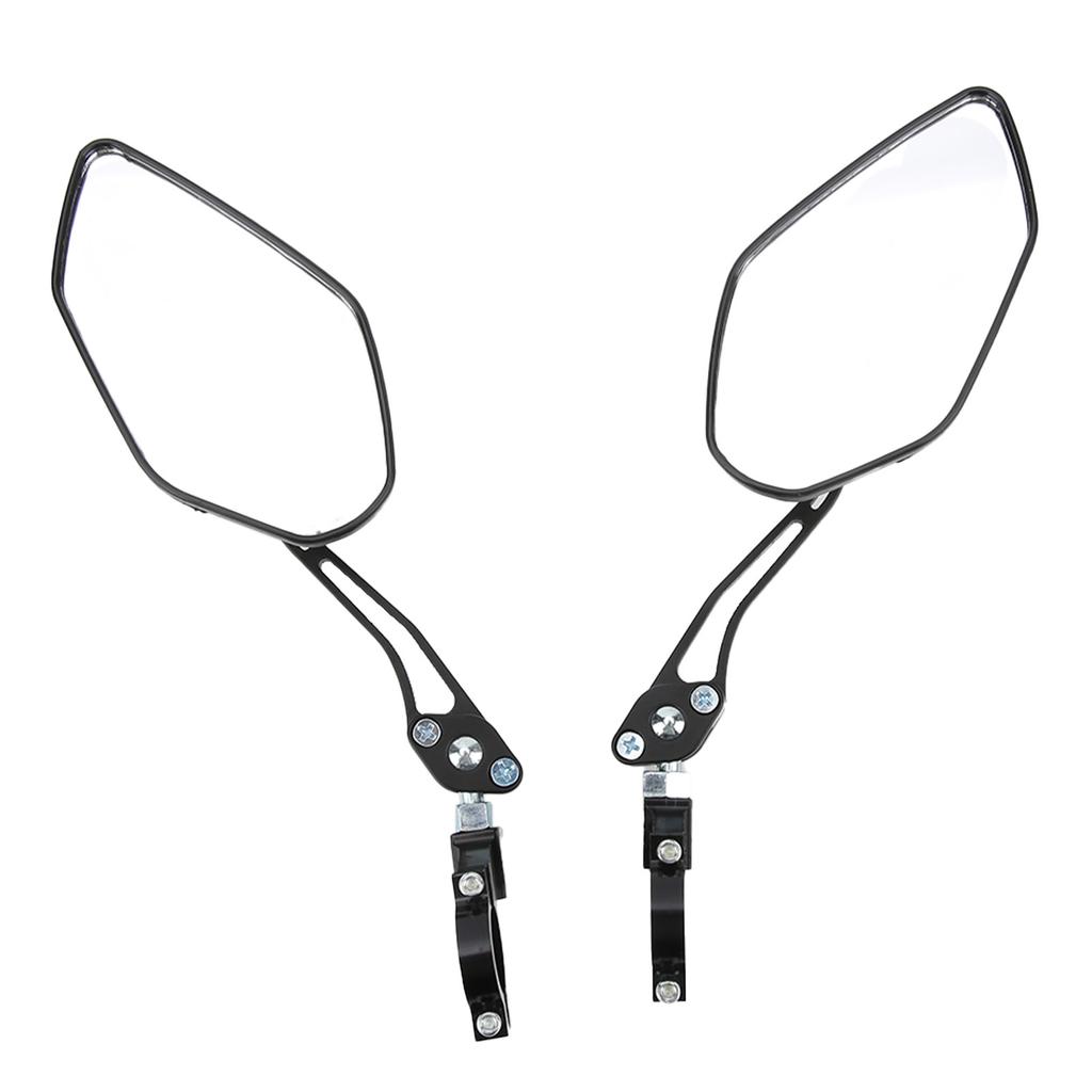 2pcs Bike Mirrors Adjustable Black Aluminum Alloy Bike Rear View Mirror for Mountain Bike Electric Bike Motorcycle