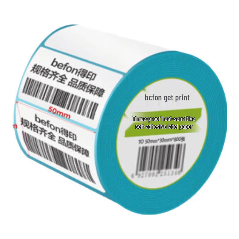 Befon 50x30mm 3-Proof Thermal Labels (18 Rolls)