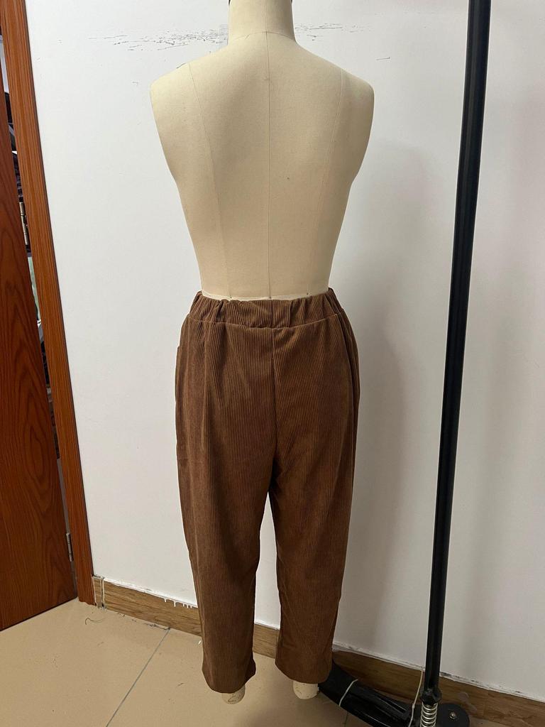 Available Now! Autumn/Winter Women's Corduroy Elastic Waist Loose-Fit Fashion Pants