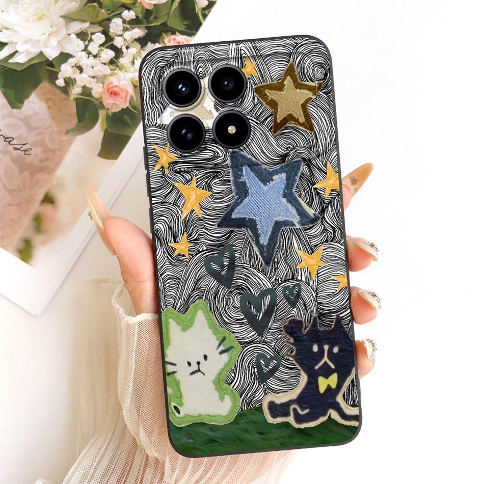 Für Xiaomi Redmi K90 Niedliche Katze Blume Cartoon Handyhülle Für Redmi K 90 K90 Pro Max 5G Stoßfeste Weiche Silikonhüllen Stoßfänger