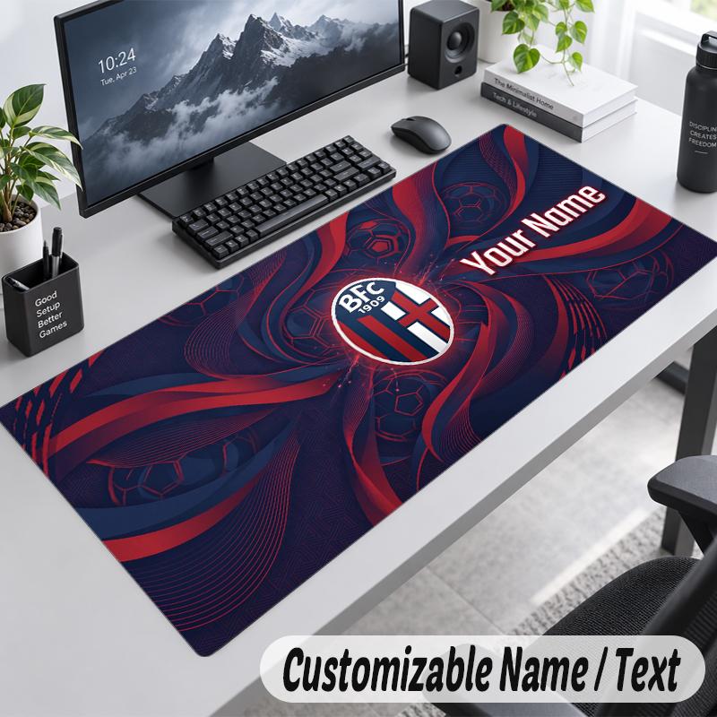 Custom Name Text Mouse Pad Bologna FC Personalized Desk Pad For Work And Gaming