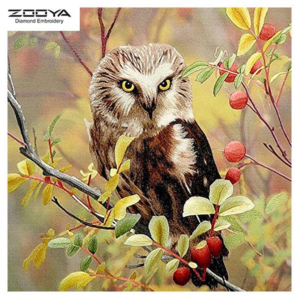 

ЗООЯ DIY 3D круглая алмазная картина животное Сова вышивка крестиком домашний декор
