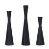 3 Pcs Black Candlestick Holders Europn   Luxury Wrought Iron Retro Modern Matte Black Metal Conical Candlesticks