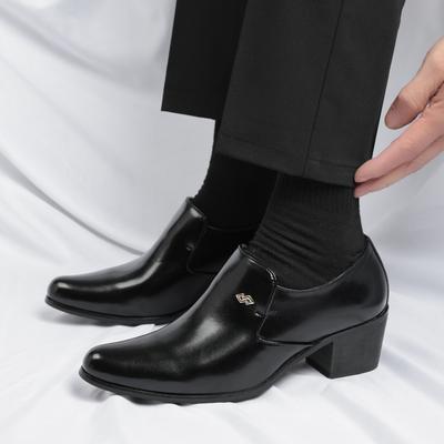 Fashion 2025 New Dress Leather Shoes Men High Heel Oxford Wedding Shoes Formal Career Male Work Shoes Luxury Brand Men Casual Footwear