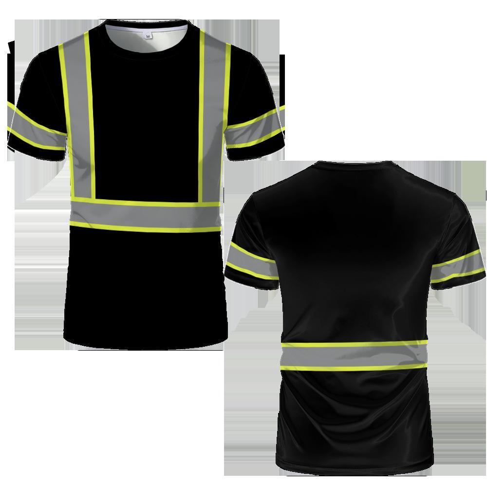 Summer Men’s T-shirts Safety Work Clothes Outdoor Sports Tees Comfortable Breathable Oversized Crew Neck Tops Men Clothing