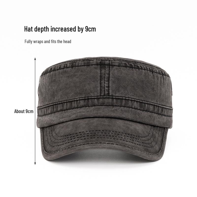 Men's Summer Flat Top Washed Military Baseball Cap