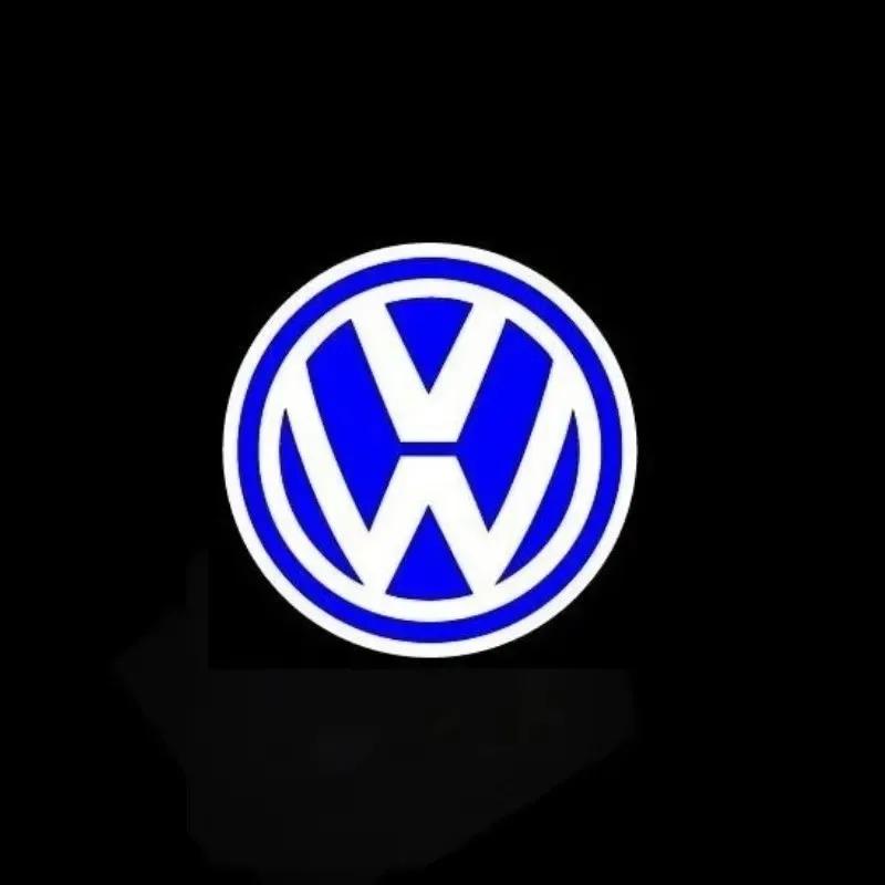 2PCS LED Wireless Laser Projector Car Door Welcome Lamps Logo Night Light for Volkswagen VW Beetle Golf Bora Lavida Touran CaddyKD4