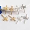 14K Gold Filled Zircon Bow Tassel Pendant Charm for DIY Jewelry