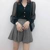 Lace Chiffon Knitted Top Women's Spring New Short Cardigan Summer Long Sleeve Underlay Fashion