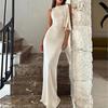 2026 New Spring Women's Clothing, Cross-border European and American Dresses, Slim-fitting Elegant Solid-color French Hip Skirt Long Dress