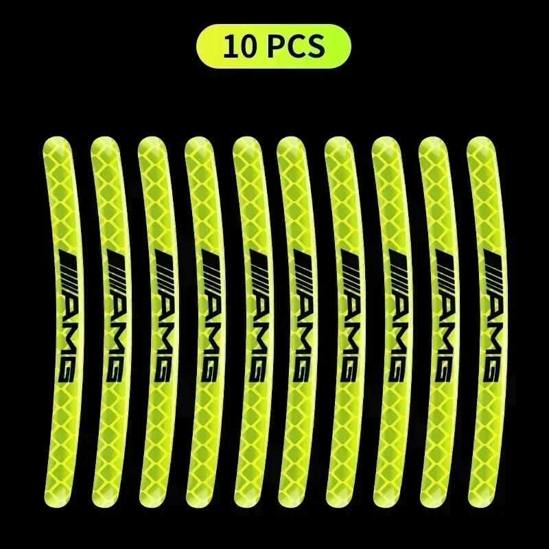 AZP2  Luminous Car Wheel Hub Stickers High Reflective Stripe Tape for Mercedes Benz W203 W204 W205 W206 W212 W213 W222 W223 E300 C200