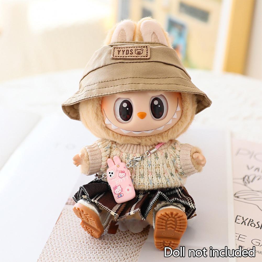 Mini Doll'S Clothes Outfit Accessories For 15-17cm Labubu Idol Knitted Sweater JK Pleated Skirt Camera Shoes Set Clothing Gift