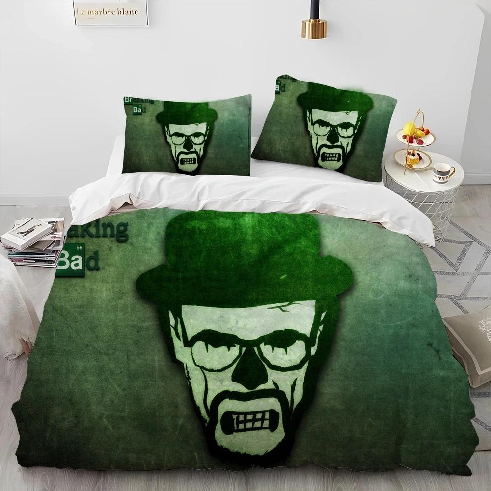 

3D Breaking Bad Walter Hartwell Comfortable Duvet Quilt Cover Pillowcase Bedding Set Children Bedroom Decoration Home Textile 70x133cm 2pcs