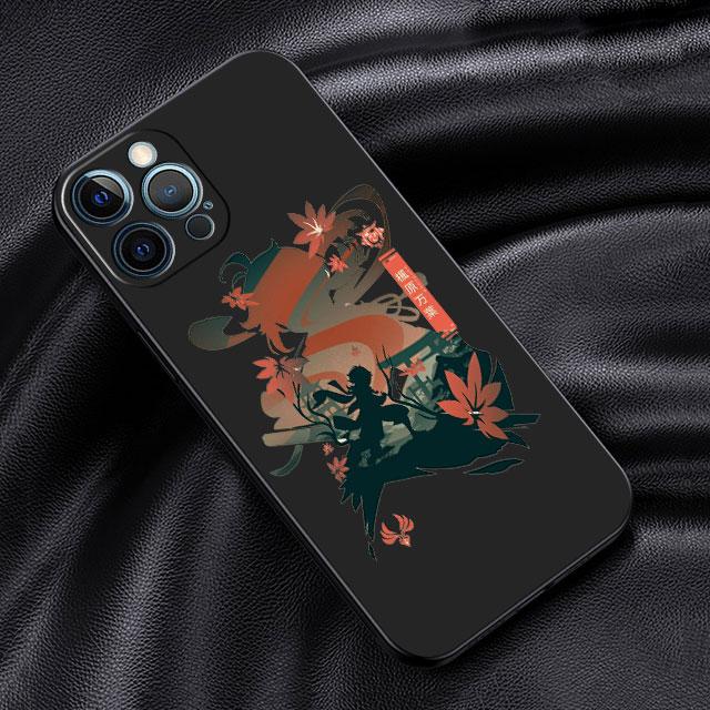 Pouzdro Pro Apple iPhone 14 13 11 12 Pro 7 XR X XS Max 8 Plus 6 6S SE 2022 13Pro Černé Měkké Telefon Funda Anime Genshin Impact Roztomilé