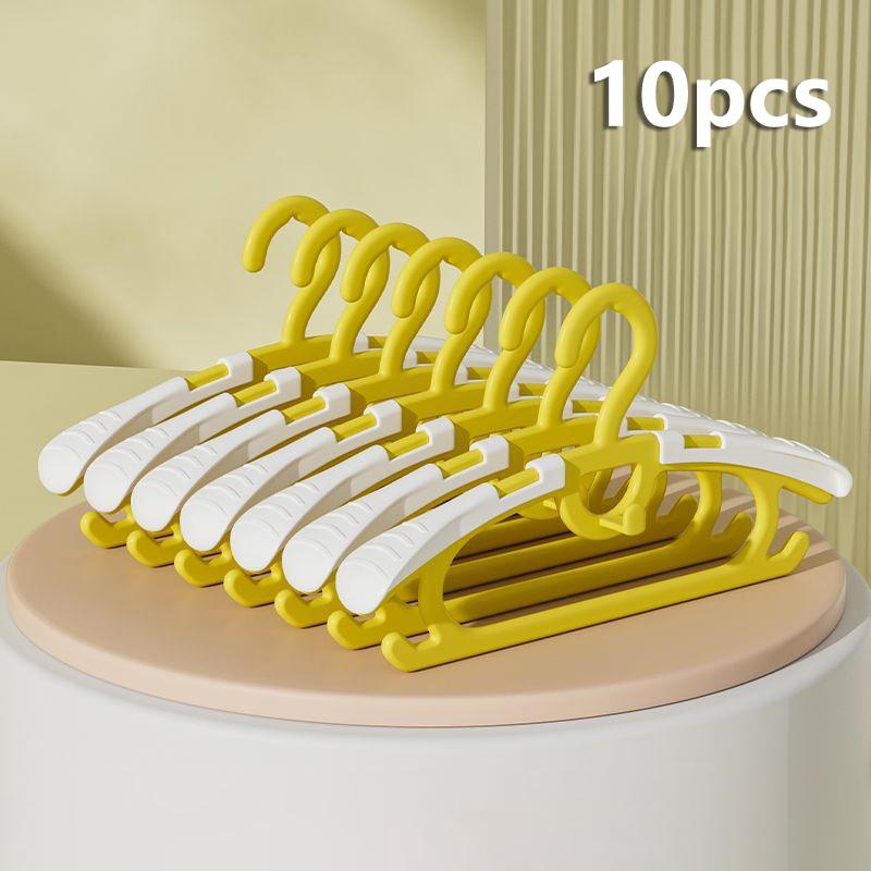 10Pcs Child Wide Shoulder Thickened Non-Slip Clothes Hanger Household Clothes Rack Clothes Drying Rack Plastic Clothes Hanger