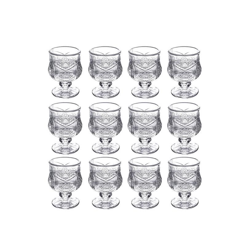 Weingläser Set mit 12 Kelch 50ml Spirituosenglas Wodka Cocktail Whiskey Glas Kreatives Old-Fashioned Luxus Set Trinkglas Trinkgeschirr