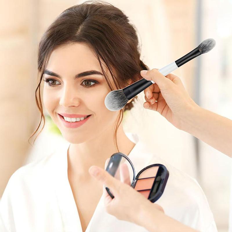 1/4Pcs Multi-Functional Foundation Makeup Brush Double-Ended Contour Brush For Beauty Blending Liquid Powder Concealer Cream