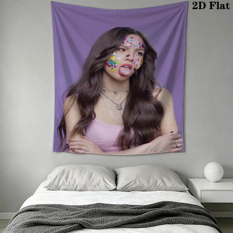 Olivia Isabel Rodrigo Wall Tapestry Aesthetic Wall Hanging Printed Fabric Blanket Decorative Tapestries for Bedroom Living Room Home Decor