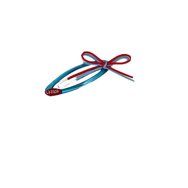 Color-blocking Bow Hair Clips, Cute Bangs, Side Broken Hair Clips, Headwear Clips, Children's Hair Accessories