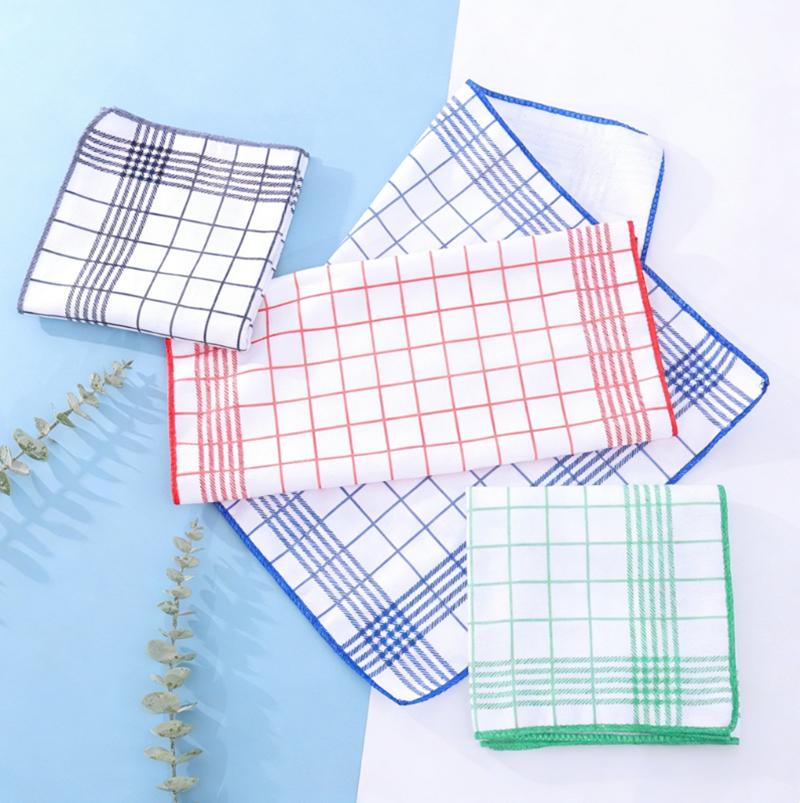 6PCS Cotton Kitchen Tea Towels Absorbent Lint Free Catering Restaurant Cloth Dish Towels Cleaning Cloth Kitchen Cleaning Towel