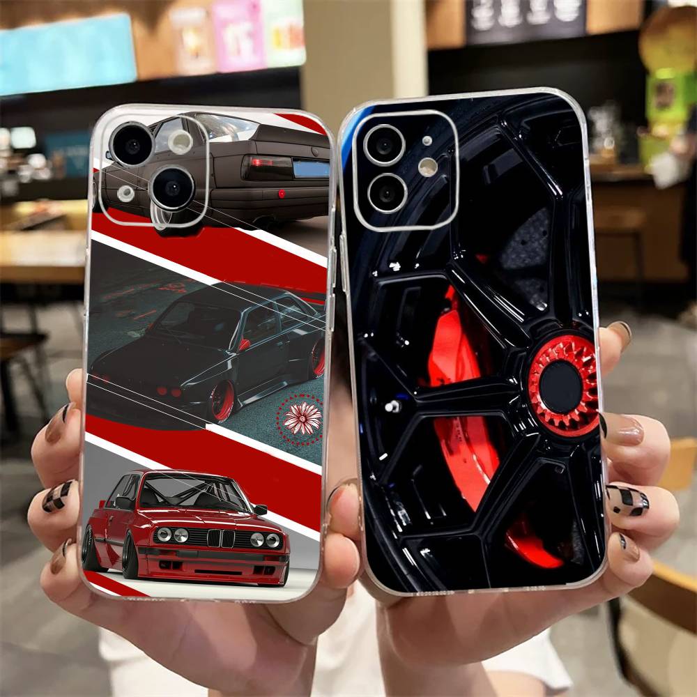 E-E30 Car Phone Case For iPhone17,16,15,14,13,12,11 Plus,Pro Max Soft Transparent Cover