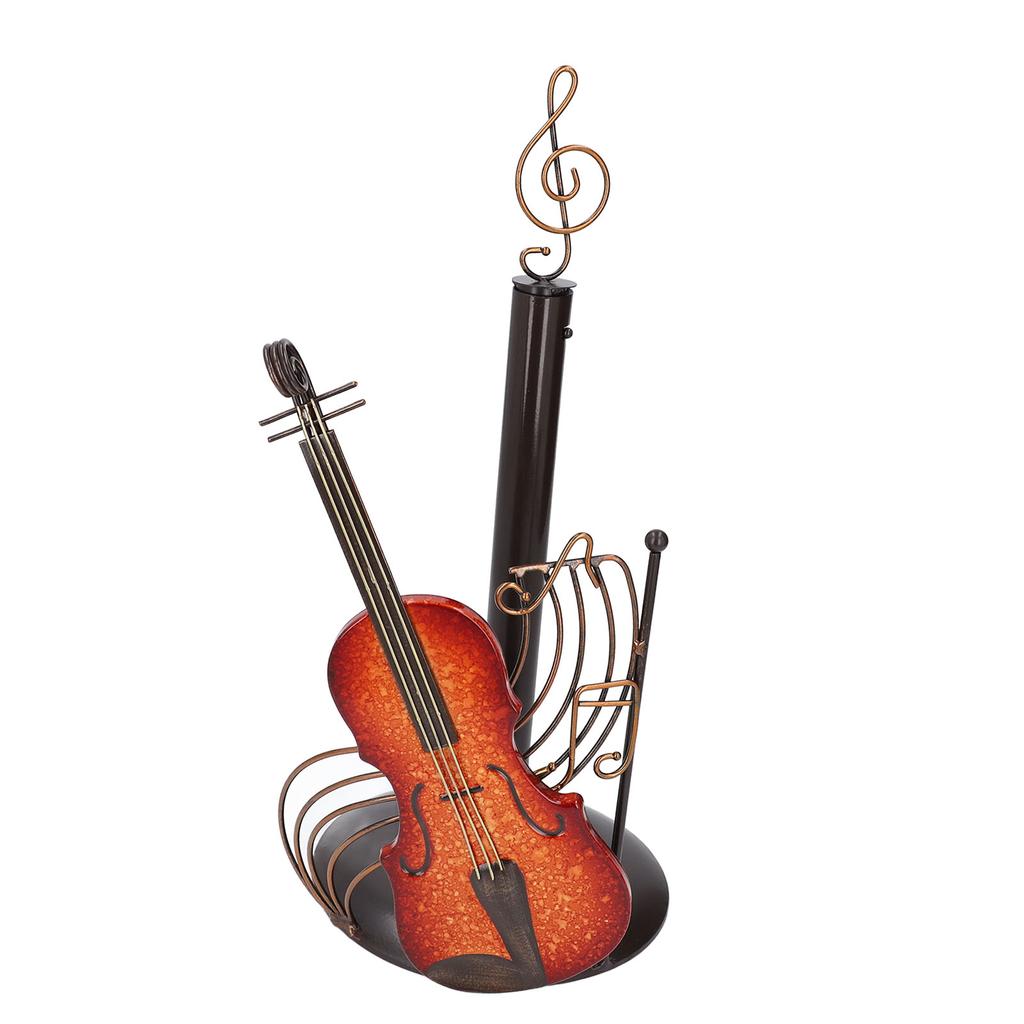 Paper Towel Holder Kitchen Countertop Iron Roll Dispenser Violin Shaped Stand Rack