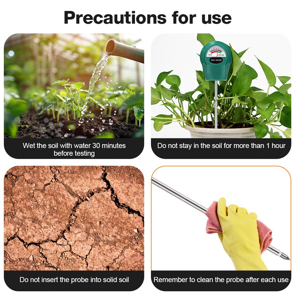 Gardening Soil Tester PH/Water Moisture/Fertility Detector Soil Moisture Tester Plants Flower Soil PH Meter No Batteries Require