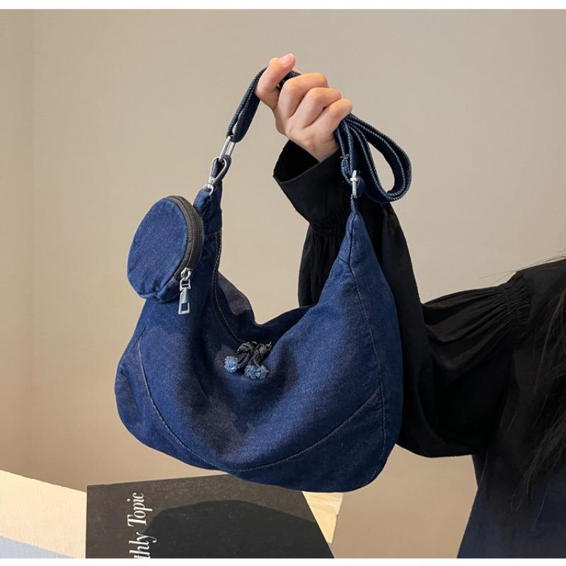 Denim Dumpling Bag Bag Female New Simple Solid Color Ladies Shoulder Crossbody Casual Lightweight Girl Bag