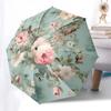 1PC Floral Pattern Umbrella-8-Rib Reinforced, Automatic Open, Lightweight & Durable, Fashion Accessory for Outdoor, Beach L0330