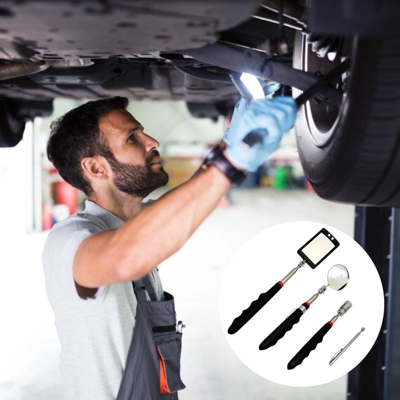 Magnetic Telescoping Pick-up Tool Round And Square 360 Swivel Adjustable Storage Holder Car Detailing Organizer Metal Hanger