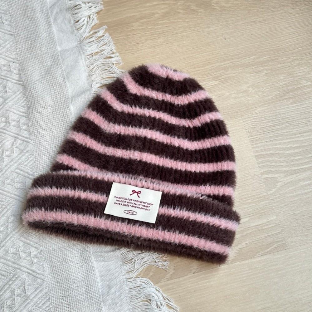 Casual Daily Knitted Beanie Hat Polyester Fall Winter Warm Hat Ear Protection Beanie  Student