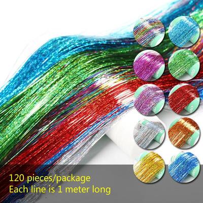 Bag Sparkle Shiny Lametta Rainbow Silk Hair Extensions blendet Frauen Hippie zum Flechten von Kopfschmuck