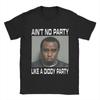 Men's Retro Aint No Party Like a Diddy Party T Shirt Clothes Funny Short Sleeve Crewneck Tee Shirt Summer T-Shirts