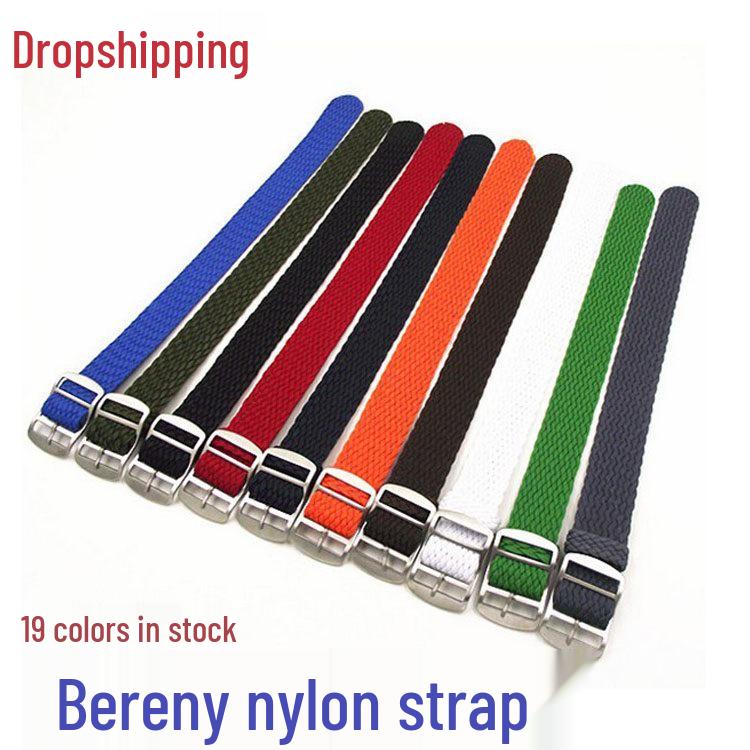 Belen High-End Soft Woven Nylon Watch Strap, One-piece 20mm/22mm Perlon for Submariner