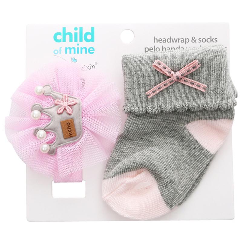 Baumwolle Kleinkind Neugeborene Socken Stirnband Sets Baby Mädchen Spitze Blumen Stirnband Babyparty Geschenke