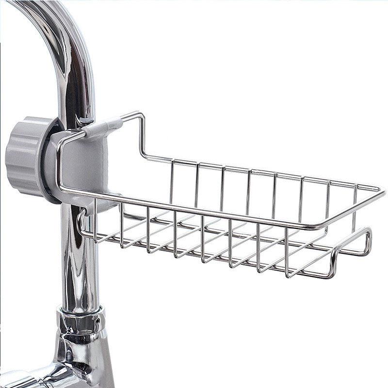 Stainless Steel Kitchen Sink Hanging Storage Rack for Sponges and Cloths